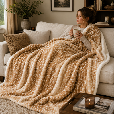 Fawn Print Blanket