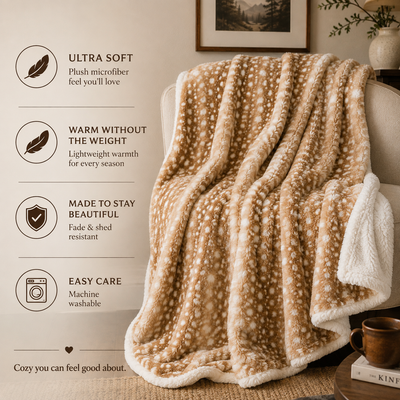 Fawn Print Blanket